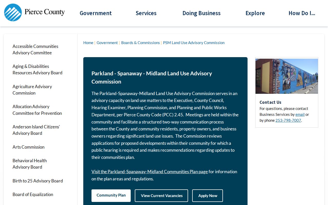 Spanaway neighbors civic contacts on the land use commission page